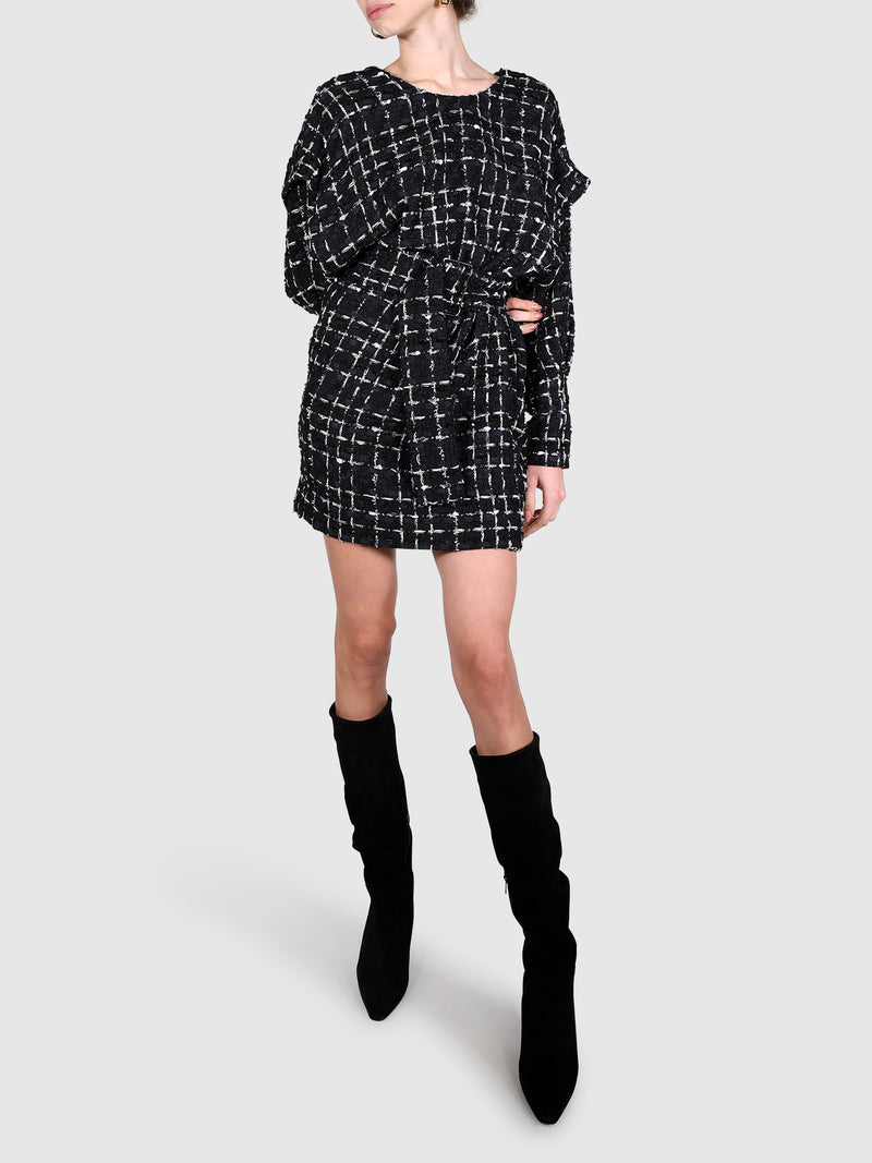 Iro Paris Vestido Tweed Preto