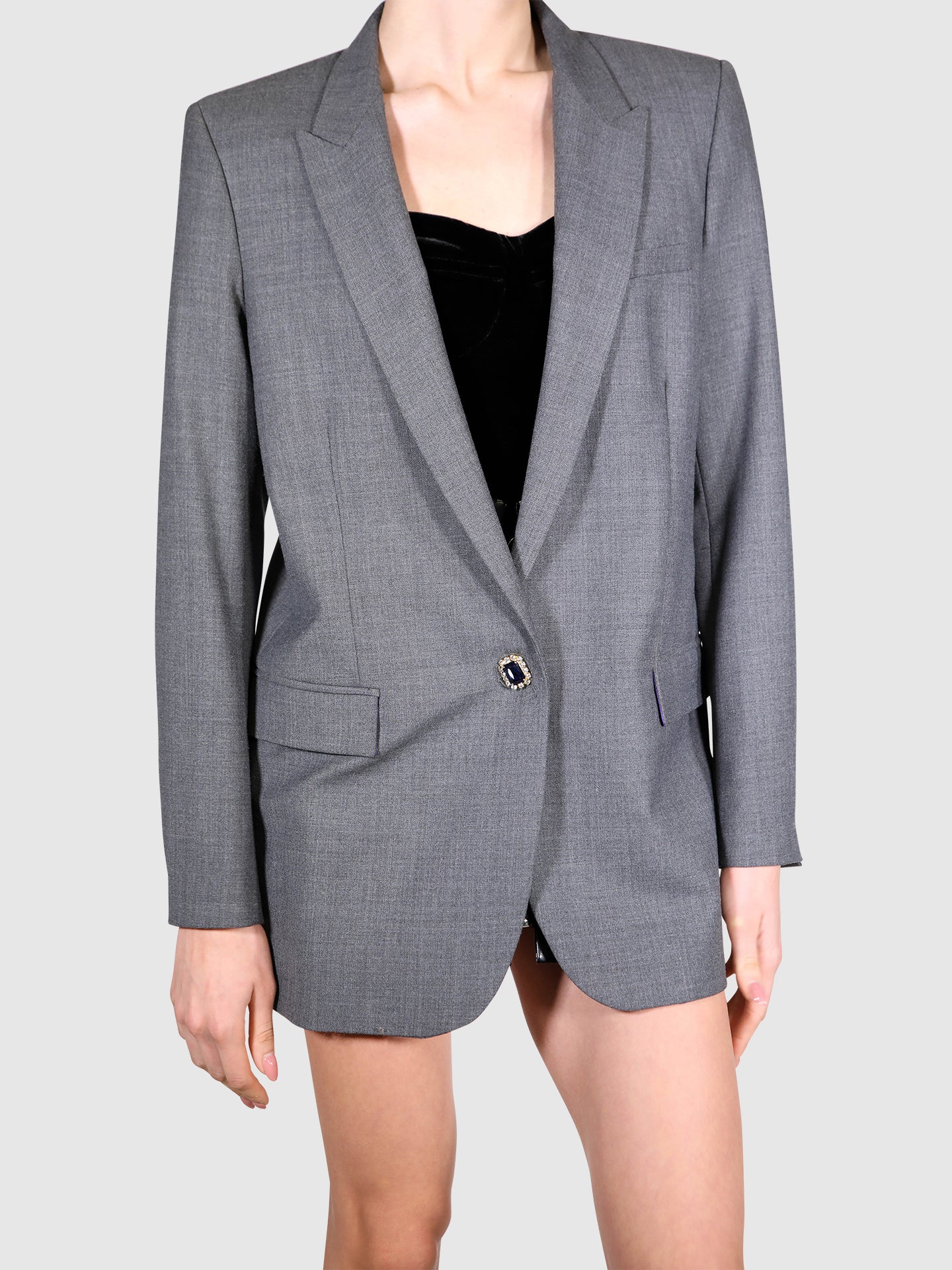 Pinko Blazer com Brilhante em Cinzento