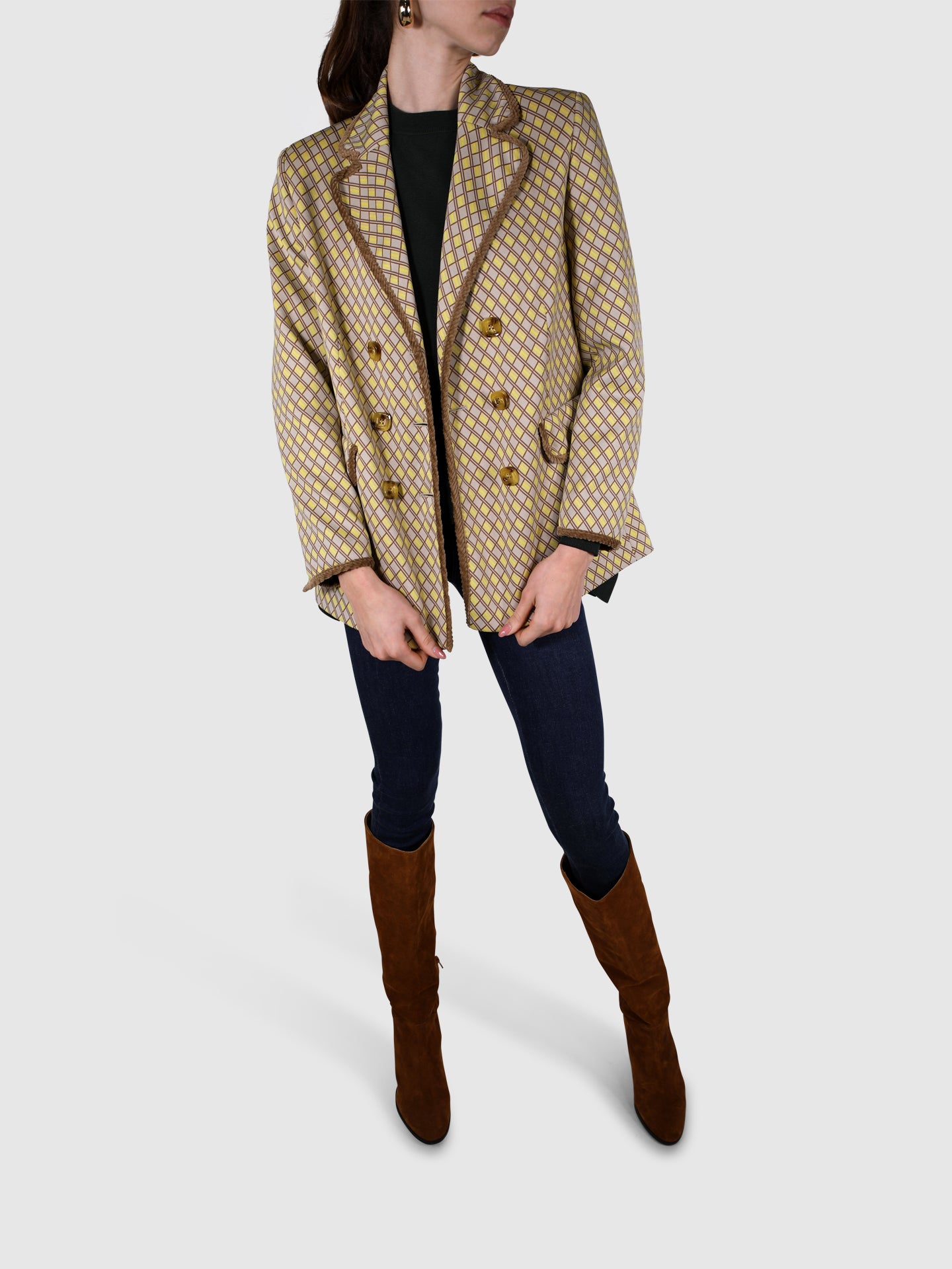 Vivetta Blazer com Xadrez em Camel