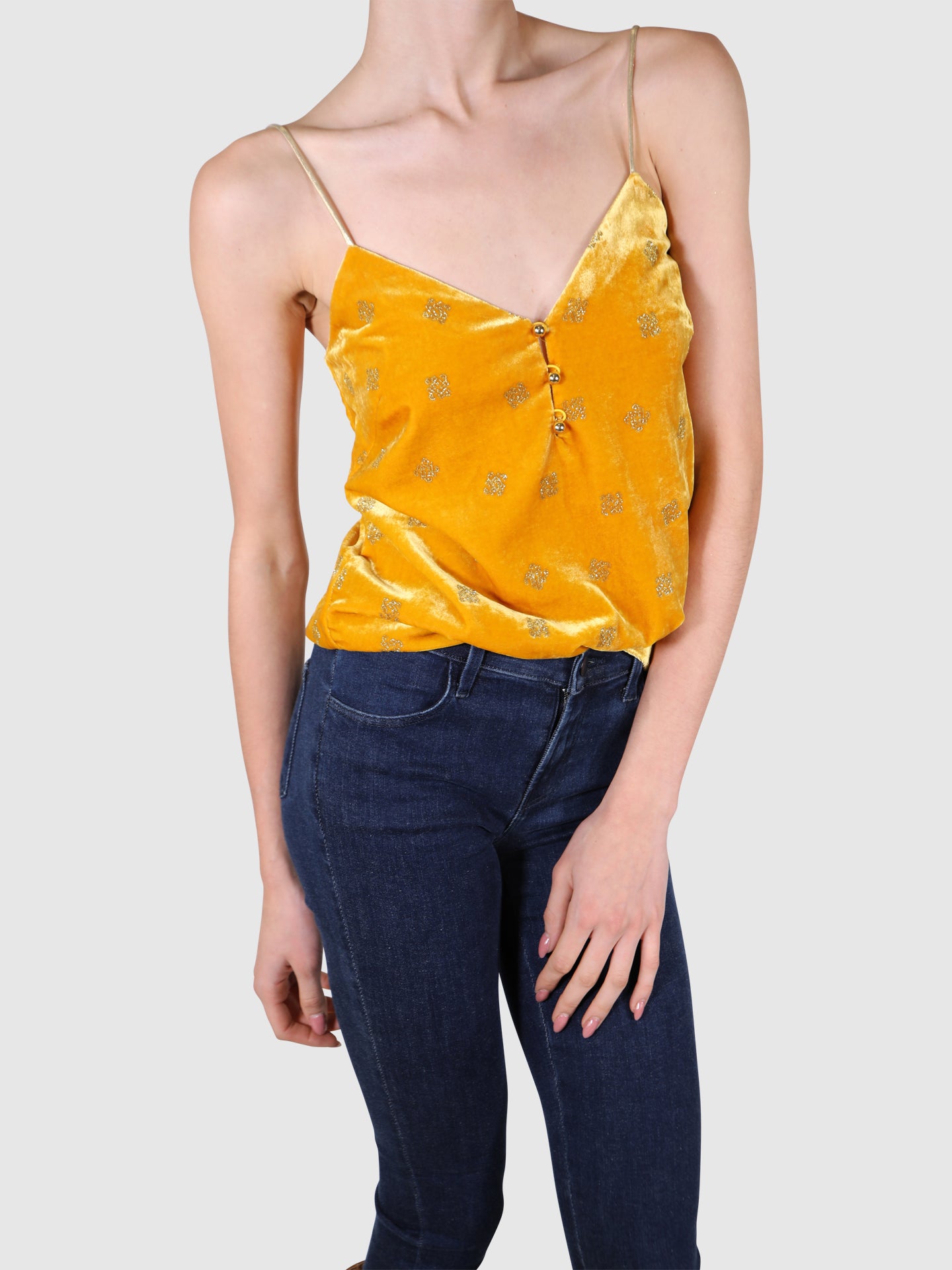 Pinko Top Veludo Amarelo