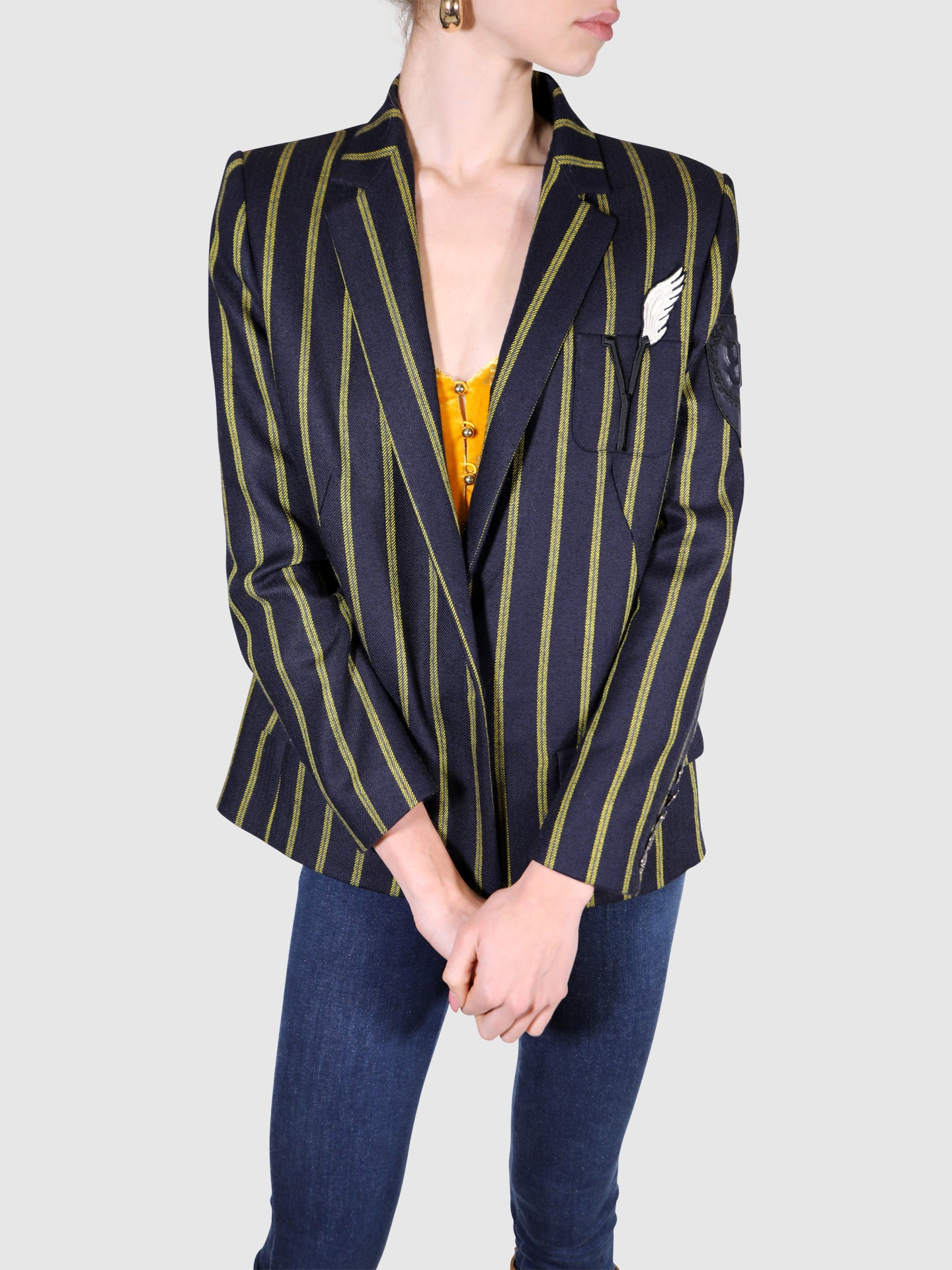 Irfe Blazer Azul Risca Amarela