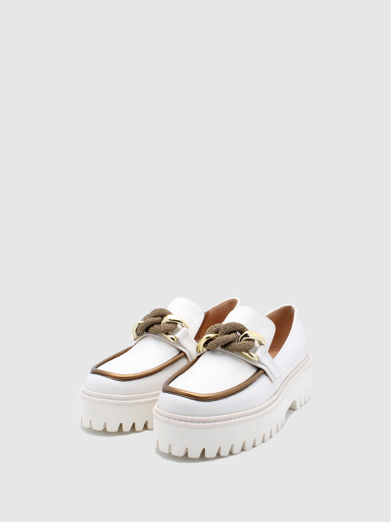 JJ Heitor Loafers com Apliques Hunky Panky Off White/Gold