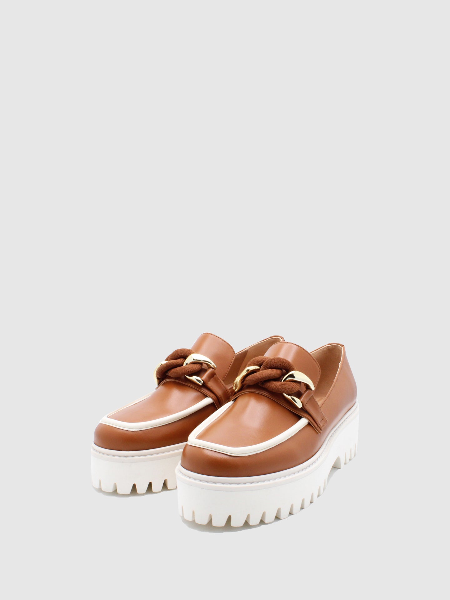 JJ Heitor Loafers com Apliques Hunky Panky Camel/Off White