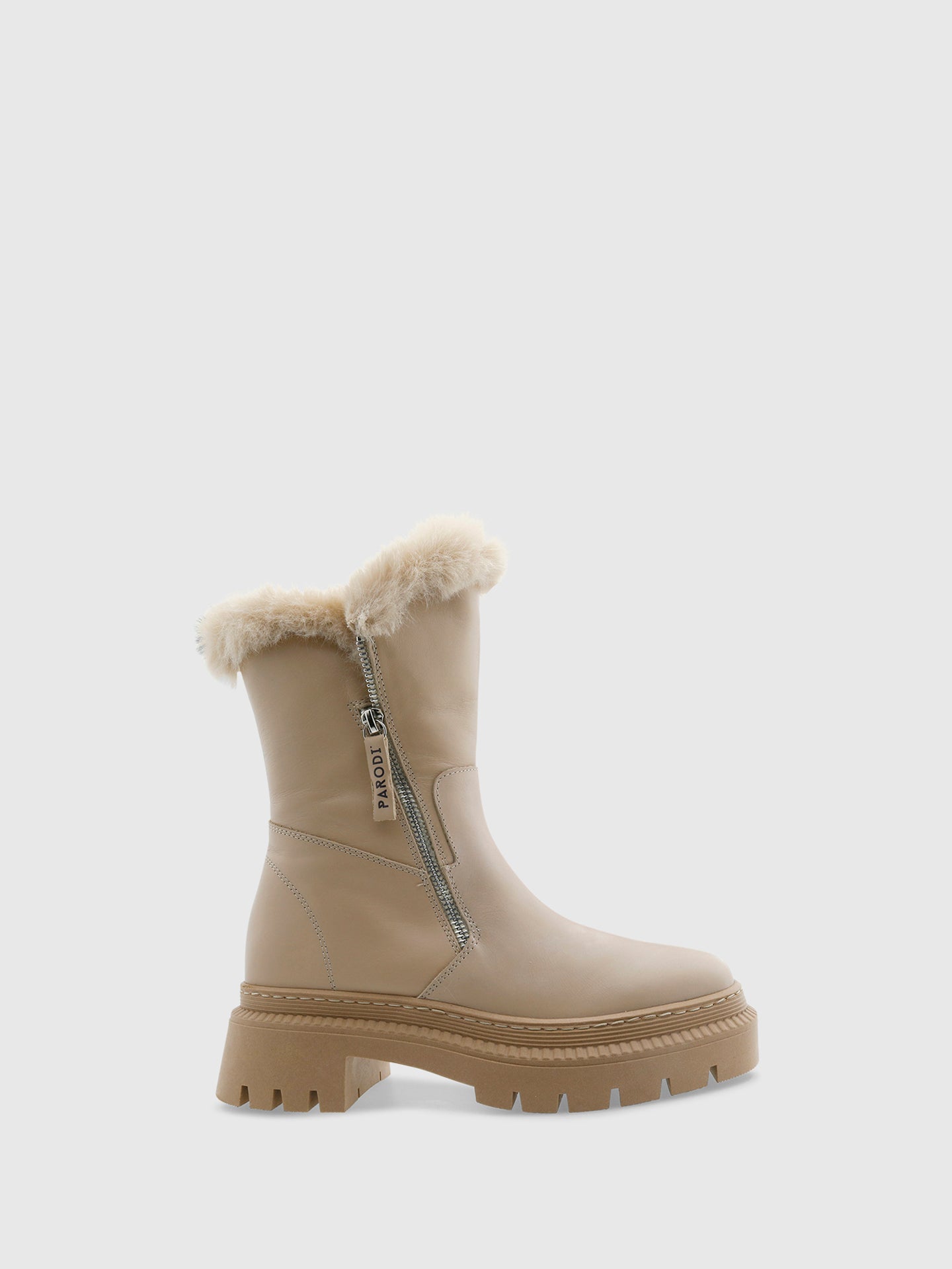 PARODI SHOES Botins com Ponta Redonda em Bege