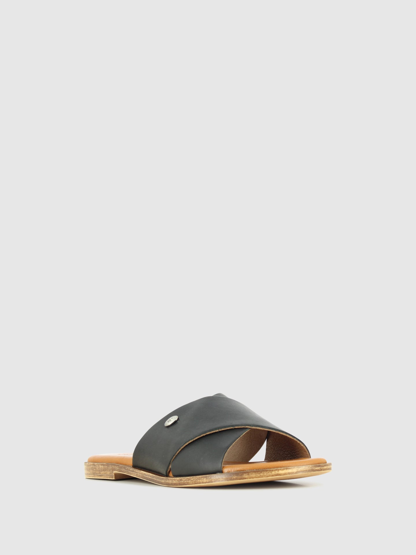 DRAKART Sandálias Slip-on em Pele Preta