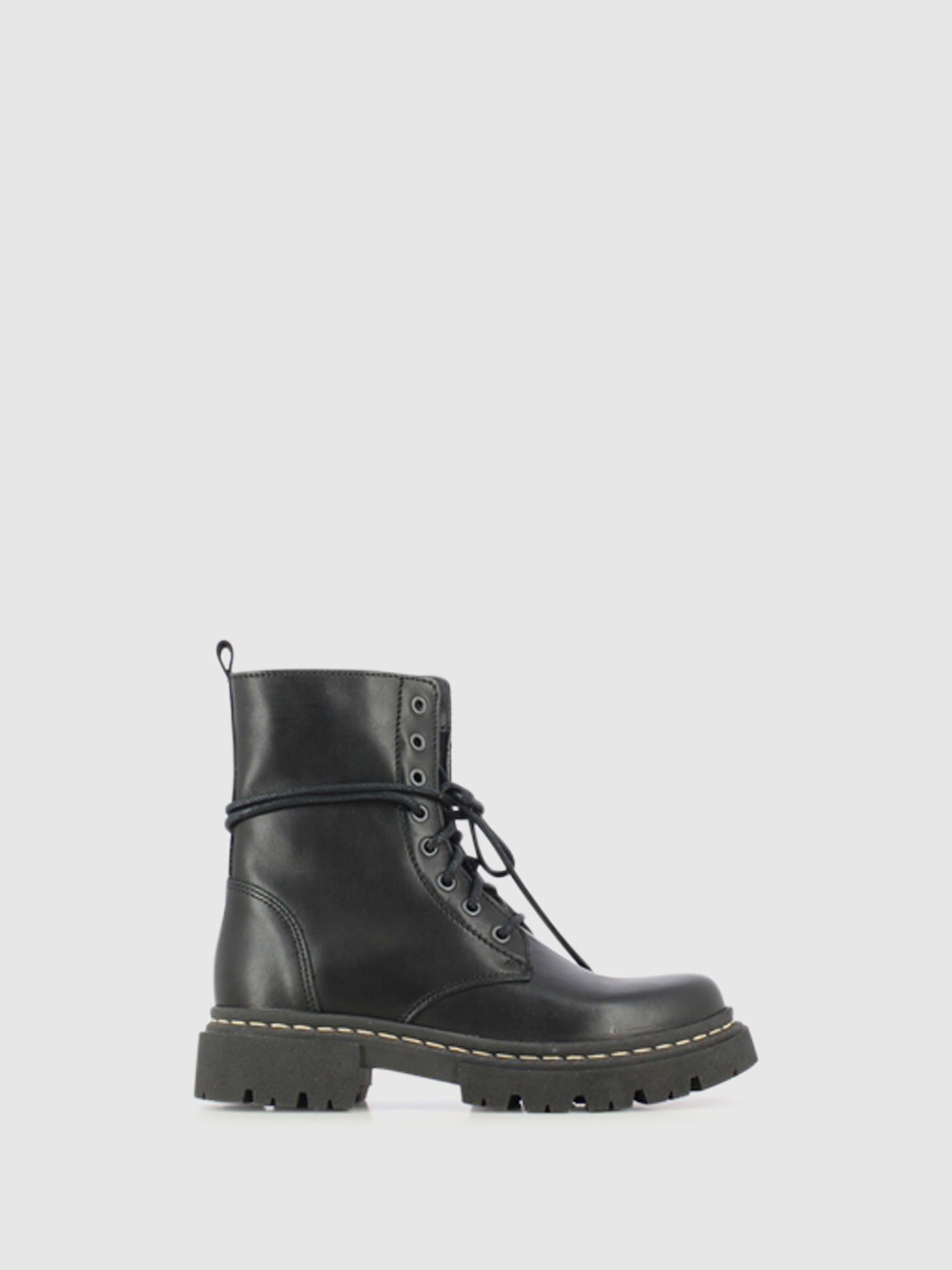 Foreva Botins com Fecho em Pele Preta