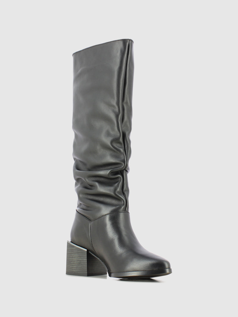 Foreva Botas com Ponta Redonda em Preto
