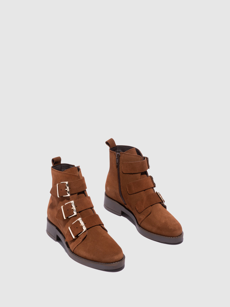 Foreva Botins com Fivela em Camel