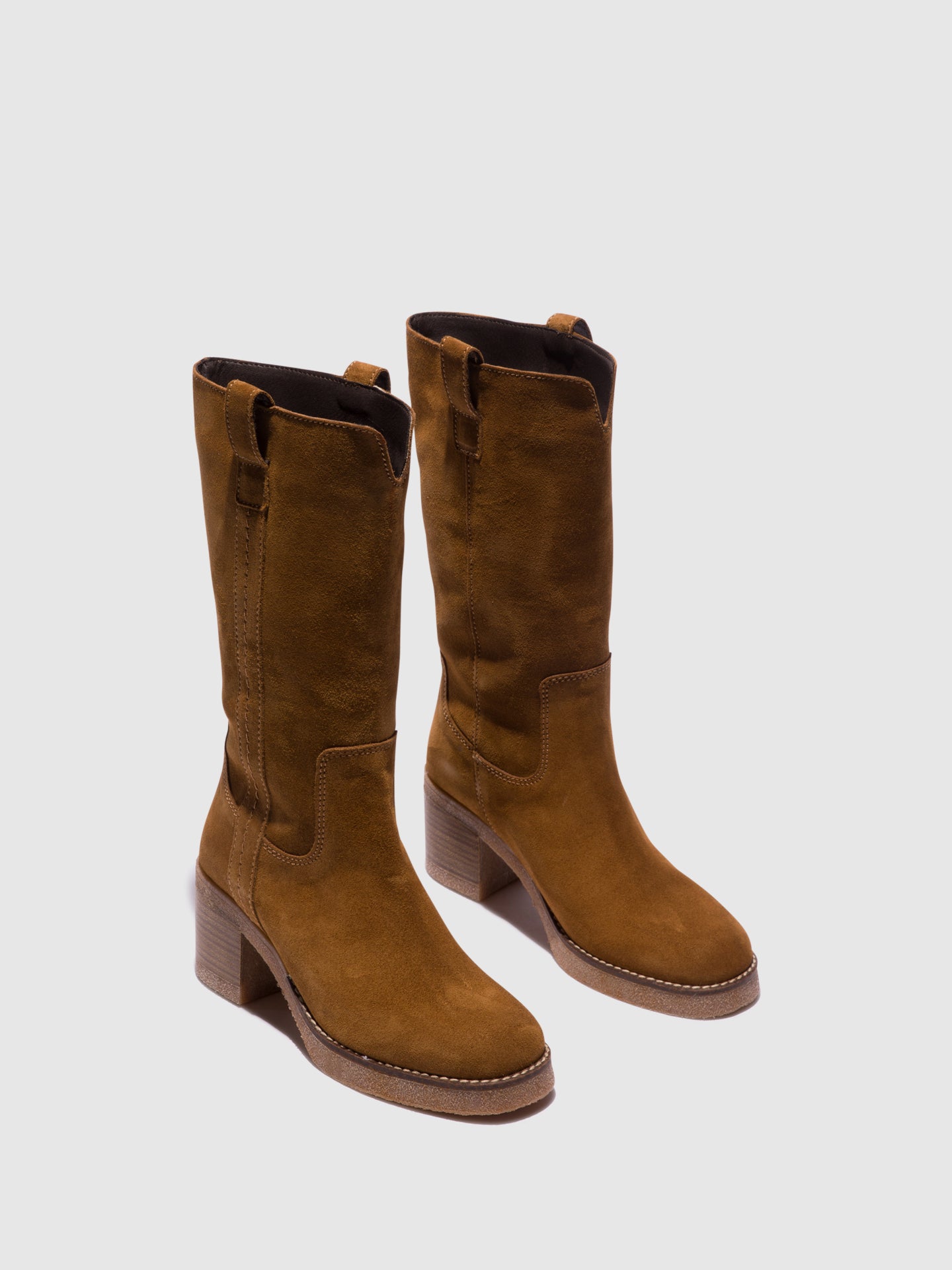 Foreva Botas com Ponta Redonda em Camel