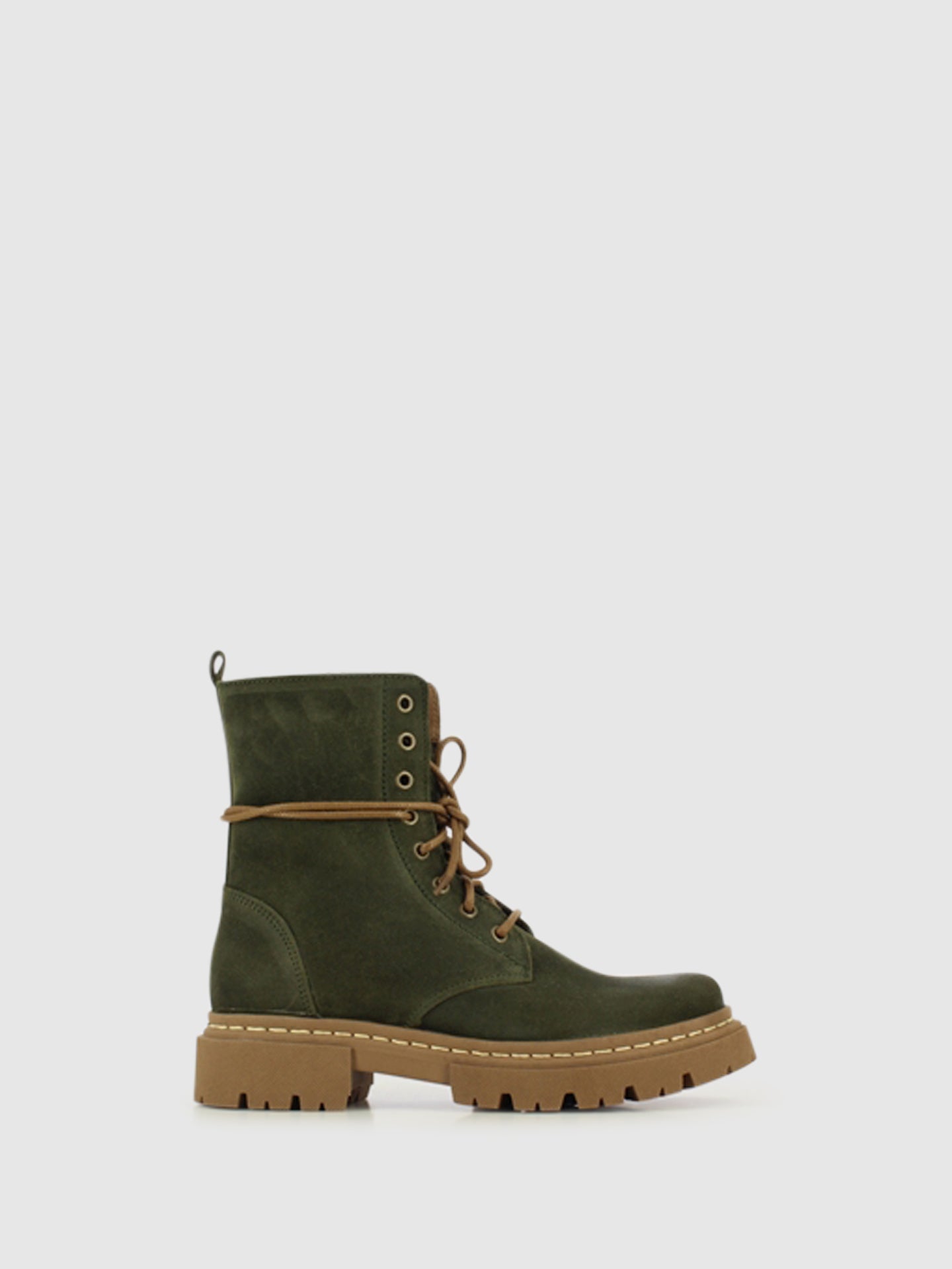 Foreva Botins com Fecho em Pele Khaki