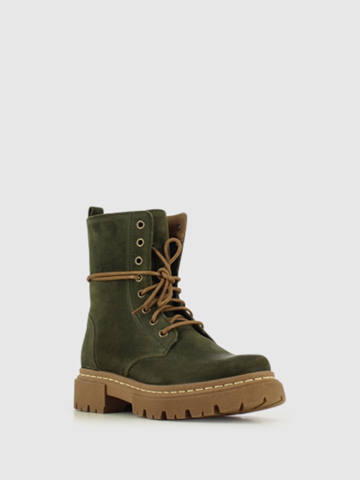 Foreva Botins com Fecho em Pele Khaki