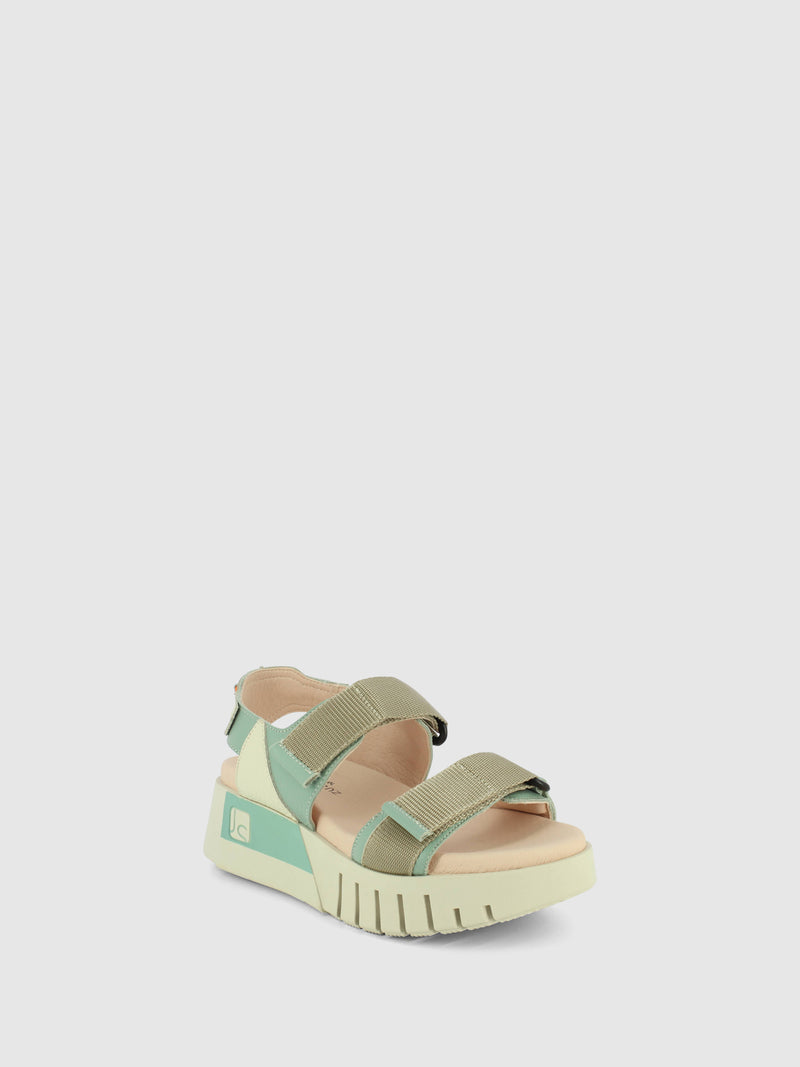 Jose Saenz Sandálias com Velcro em Azul Aquamarine