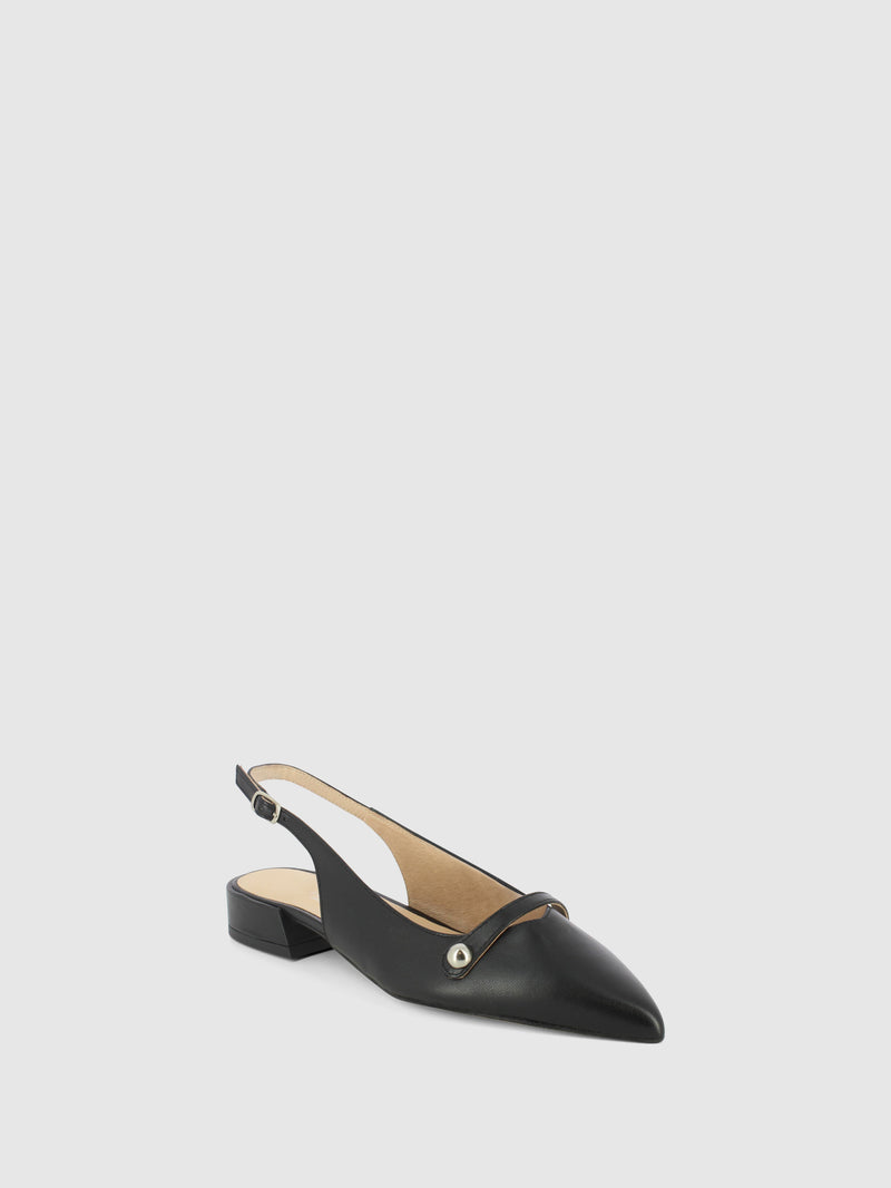 Sofia Costa Black Buckle Sandals