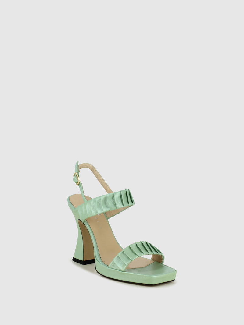 Sofia Costa Sandálias com Fivela em Verde