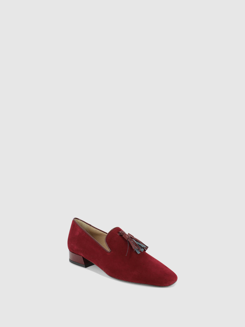 Sofia Costa Sapatos com Apliques em Cor de Vinho