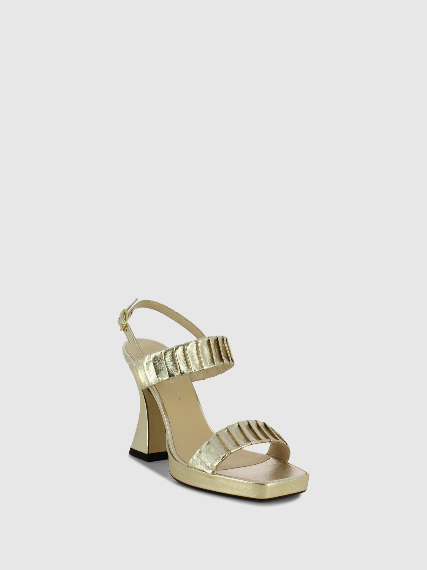 Sofia Costa Sandálias com Fivela em Dourado