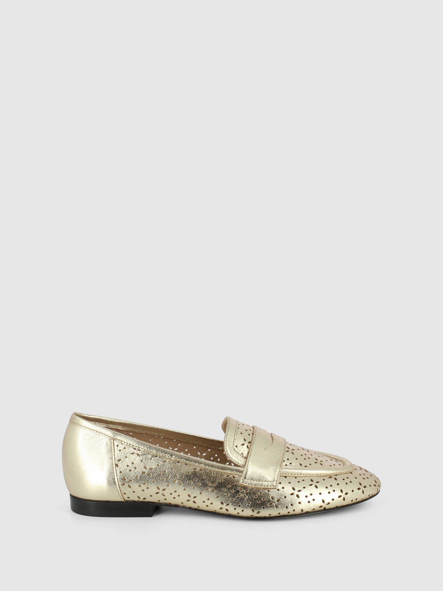 Sofia Costa Sapatos Loafer em Champanhe