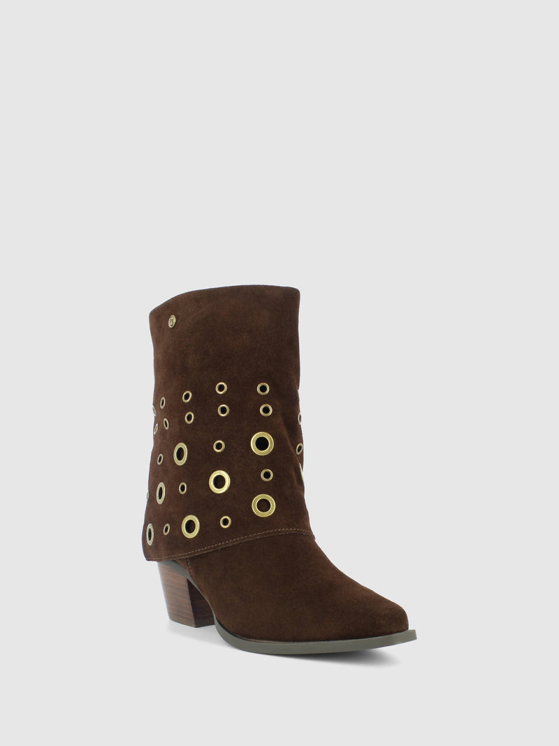 Top3 Botas com Fecho em Castanho