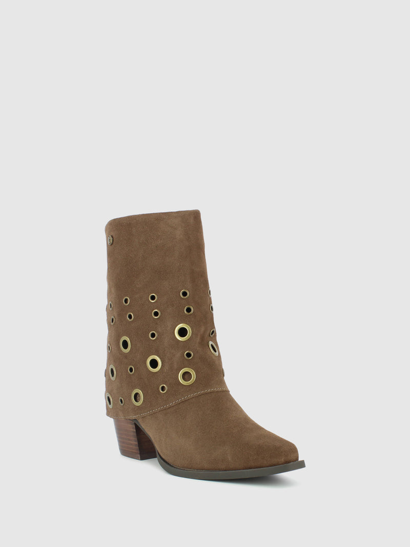 Top3 Botas com Fecho em Taupe
