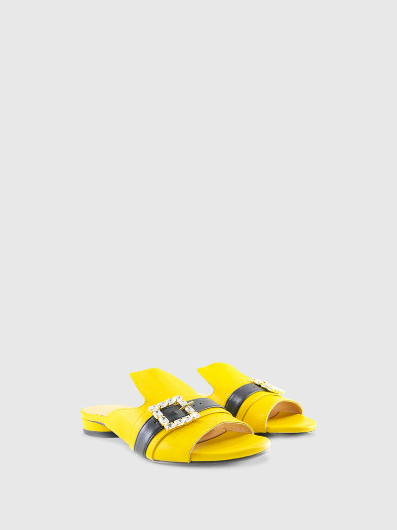 Parodi Sunshine Mules Abertas à Frente 53/1844GIALLO Yellow