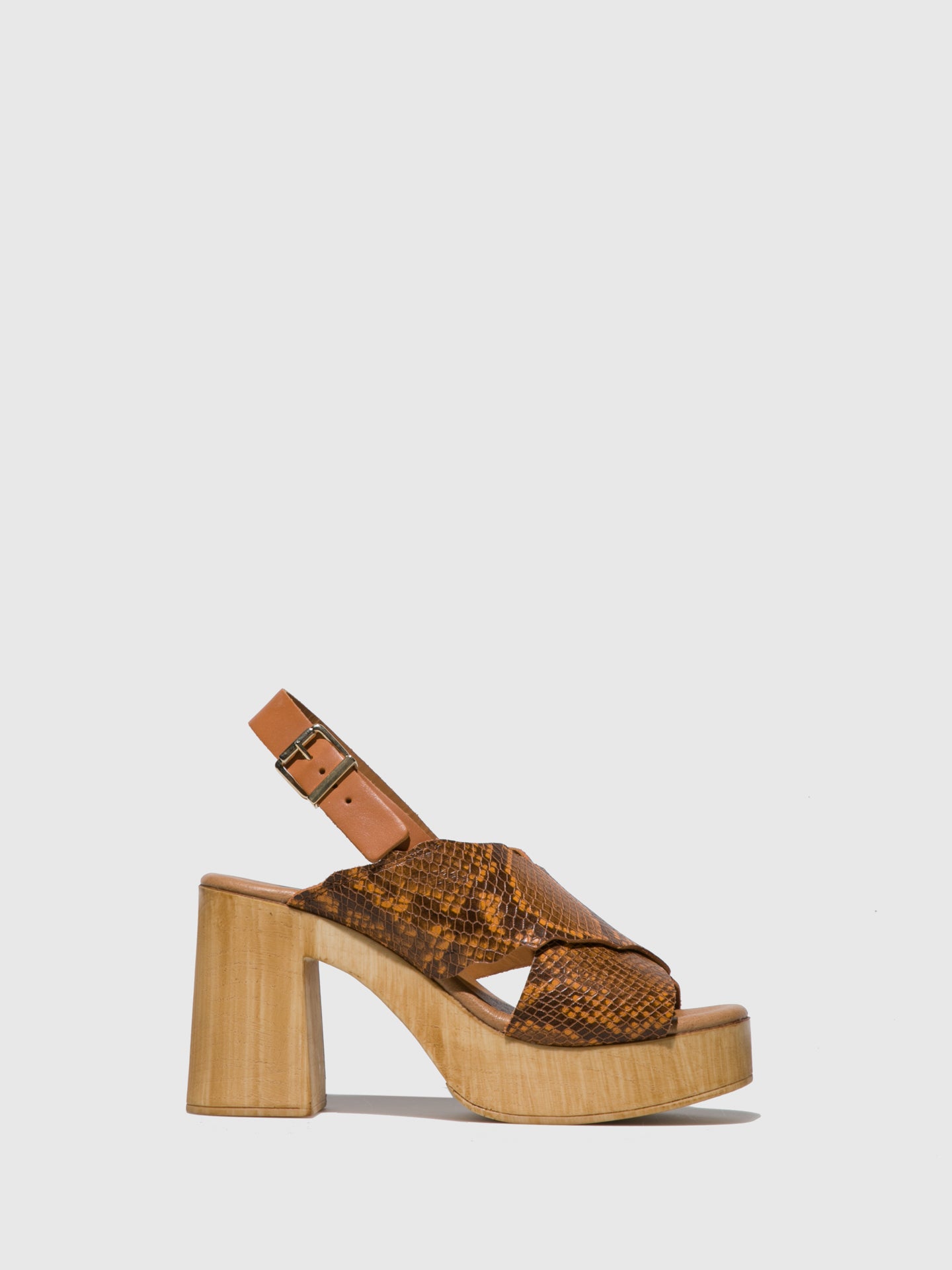 Clay's Sandálias de Salto Alto com Tira no Calcanhar em Laranja