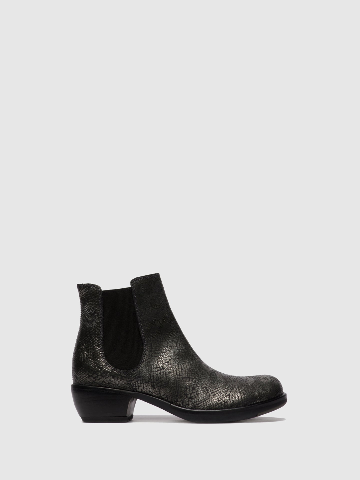 Fly London Botins Chelsea MAKE PANDORA BLACK/SILVER
