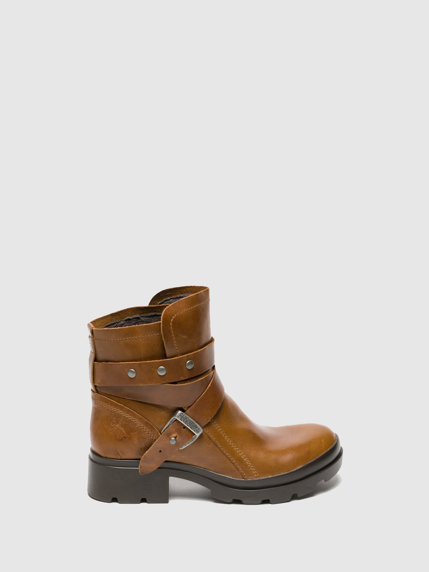 Fly London Botins com Fivela em Camel