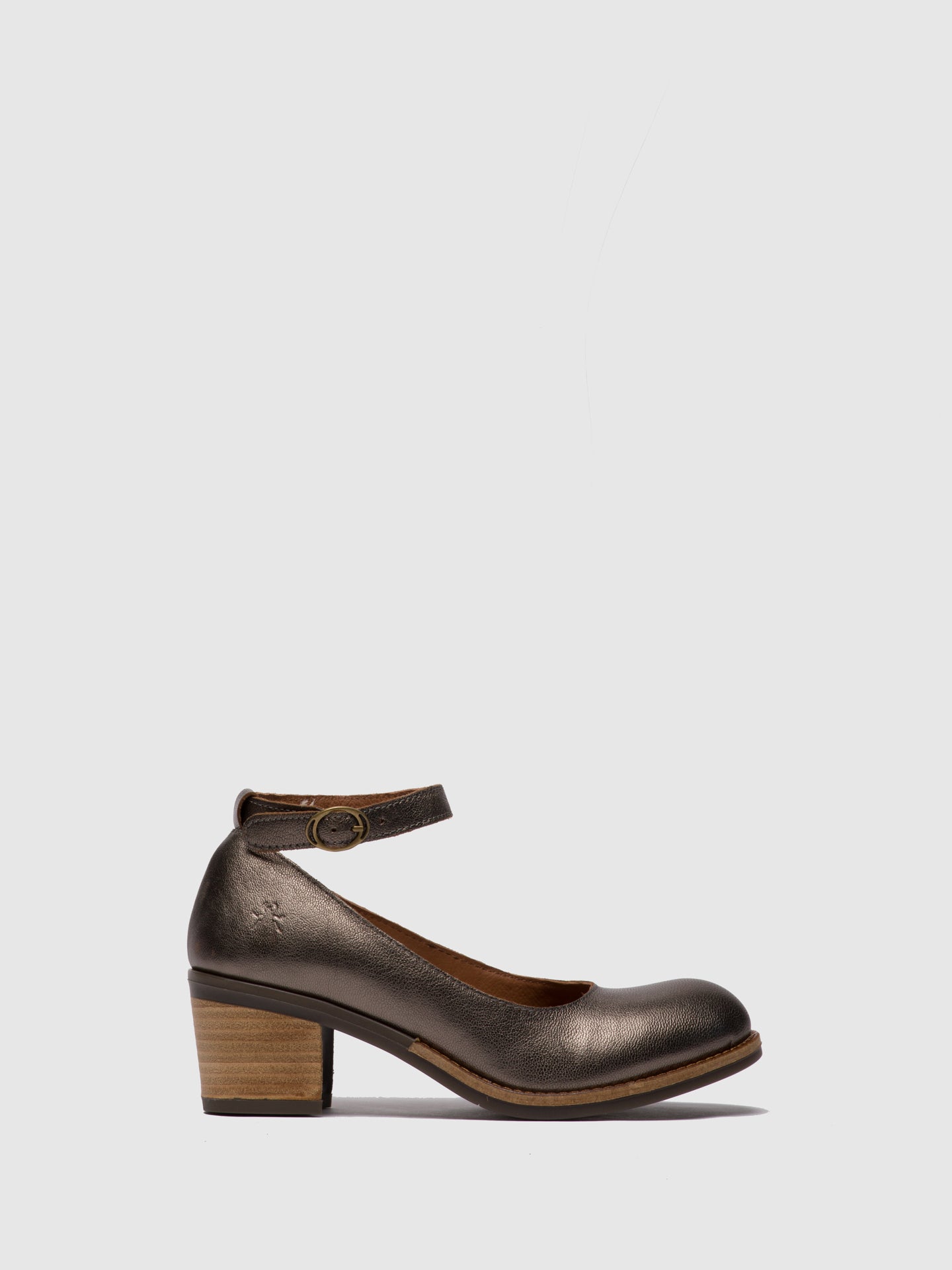 Fly London Sapatos com Tira no Tornozelo em Cinzento Escuro