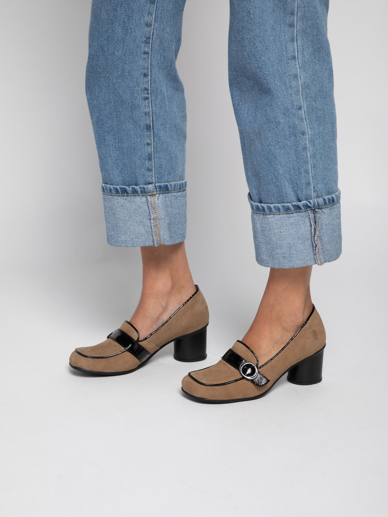 Fly London Sapatos Slip-on SUKE764FLY CUPIDO/LUXOR  SAND/BLACK