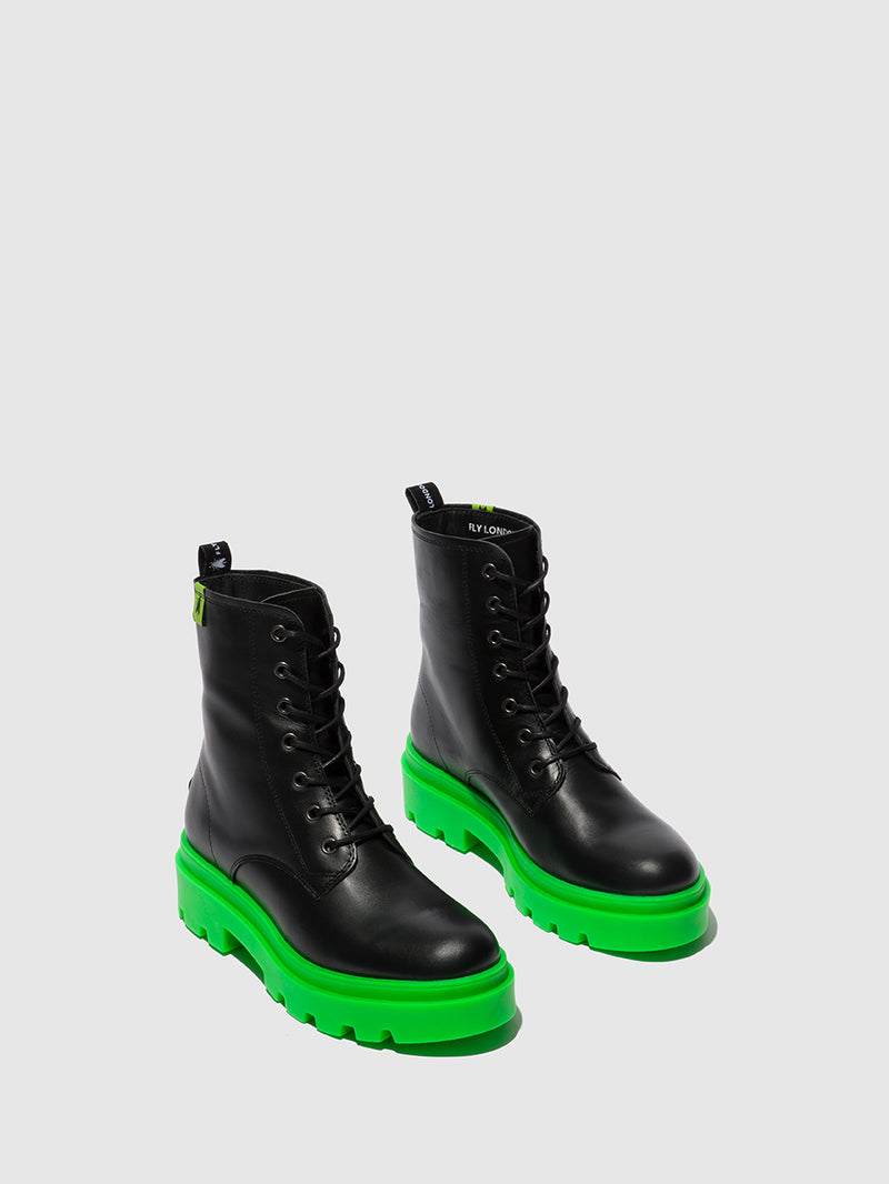 Fly London Botins com Atacadores JACY881FLY NAUSICA BLACK (GREEN SOLE)