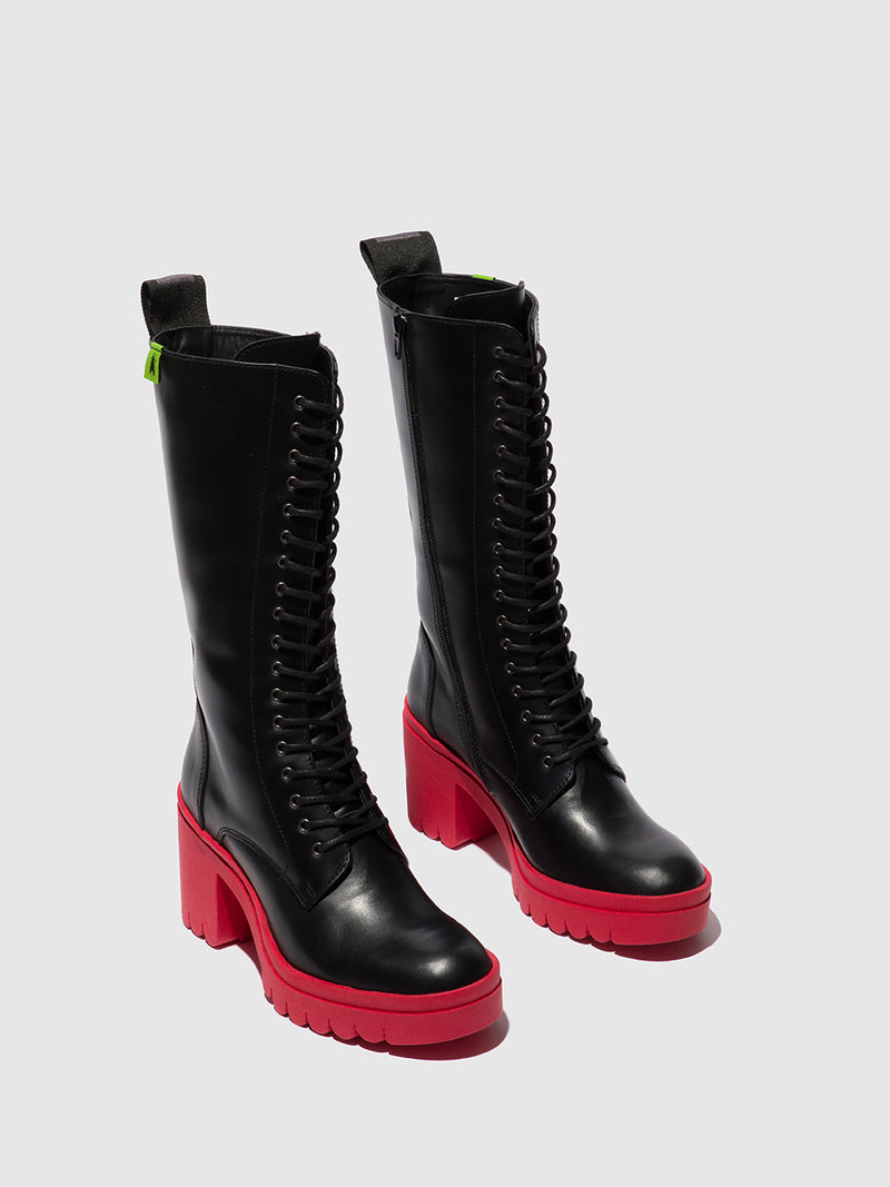 Fly London Botas com Atacadores TALY884FLY TUNDER BLACK (RED SOLE)