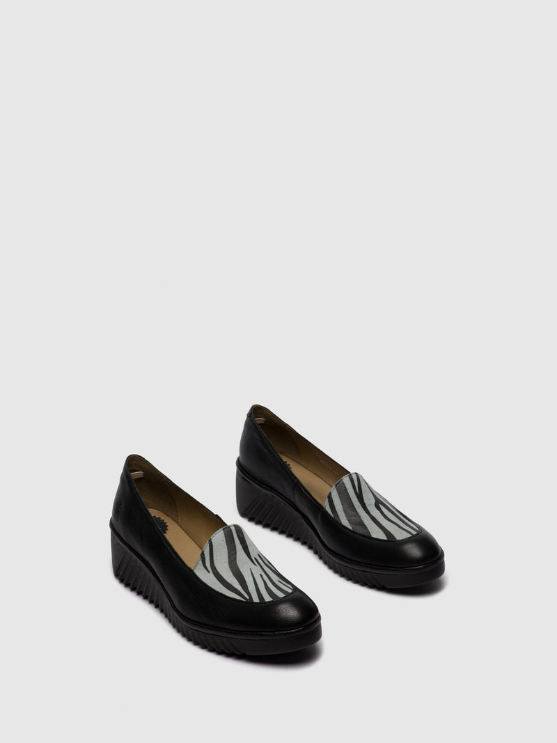 Fly London Sapatos Loafer LUAN239FLY MOUSSE/ZEBRA BLACK/OFFWHITE