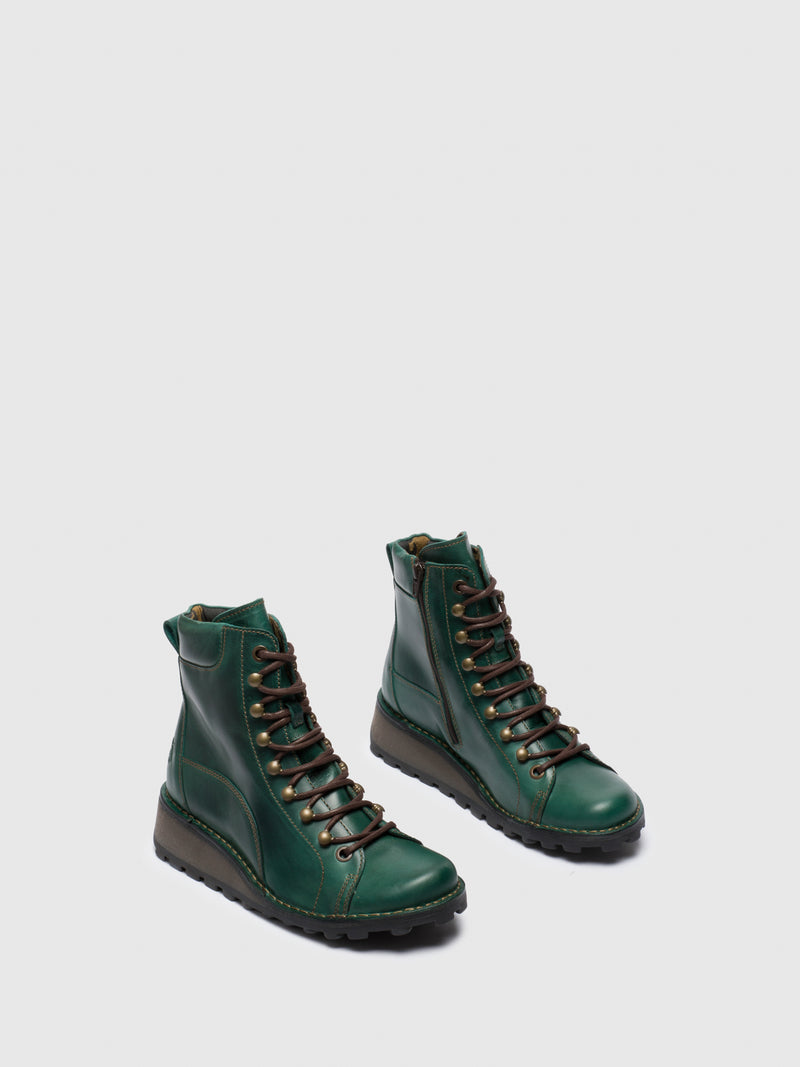 Fly London Botins com Atacadores em Verde