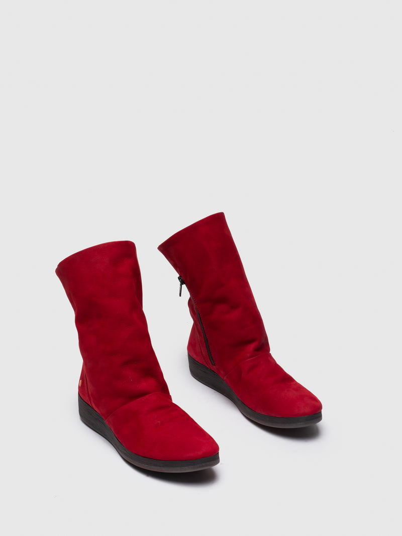 Softinos Botins de Cunha em Vermelho