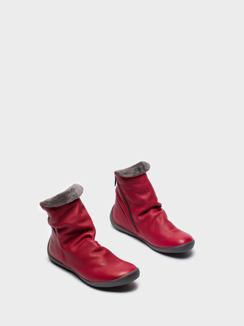 Softinos Botins com Fecho em Vermelho