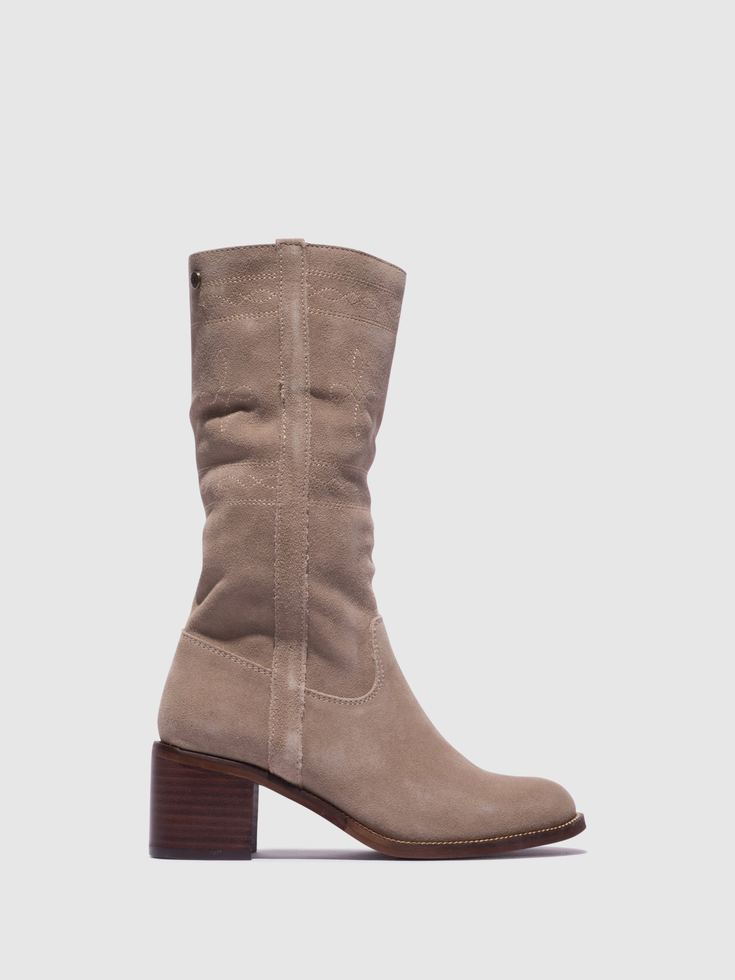 Top3 Botas com Ponta Redonda em Taupe